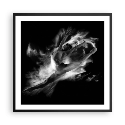 Poster in einem schwarzem Rahmen - Im Flug hängen geblieben - 60x60 cm