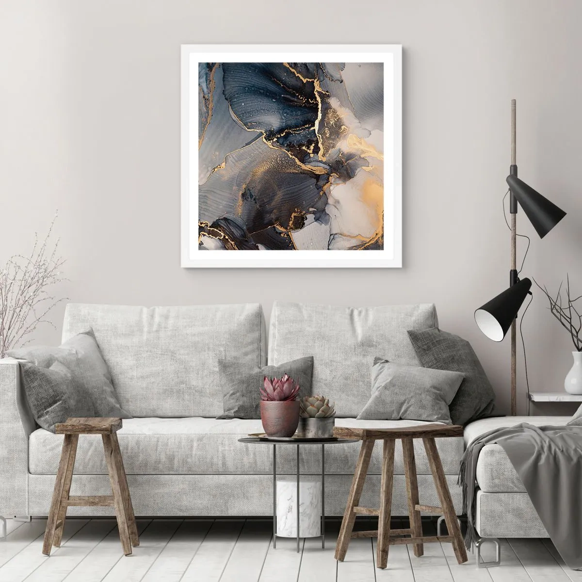 Poster in einem weißen Rahmen - Leben aus Stein - 60x60 cm