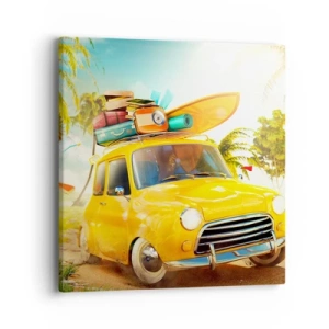 Bild auf Leinwand - Leinwandbild - Eine Reise für mehr als ein Lächeln - 40x40 cm