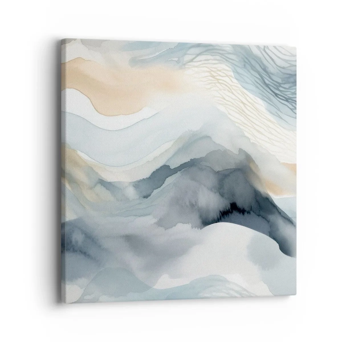 Bild auf Leinwand - Leinwandbild - Verschneite und neblige Abstraktion - 40x40 cm
