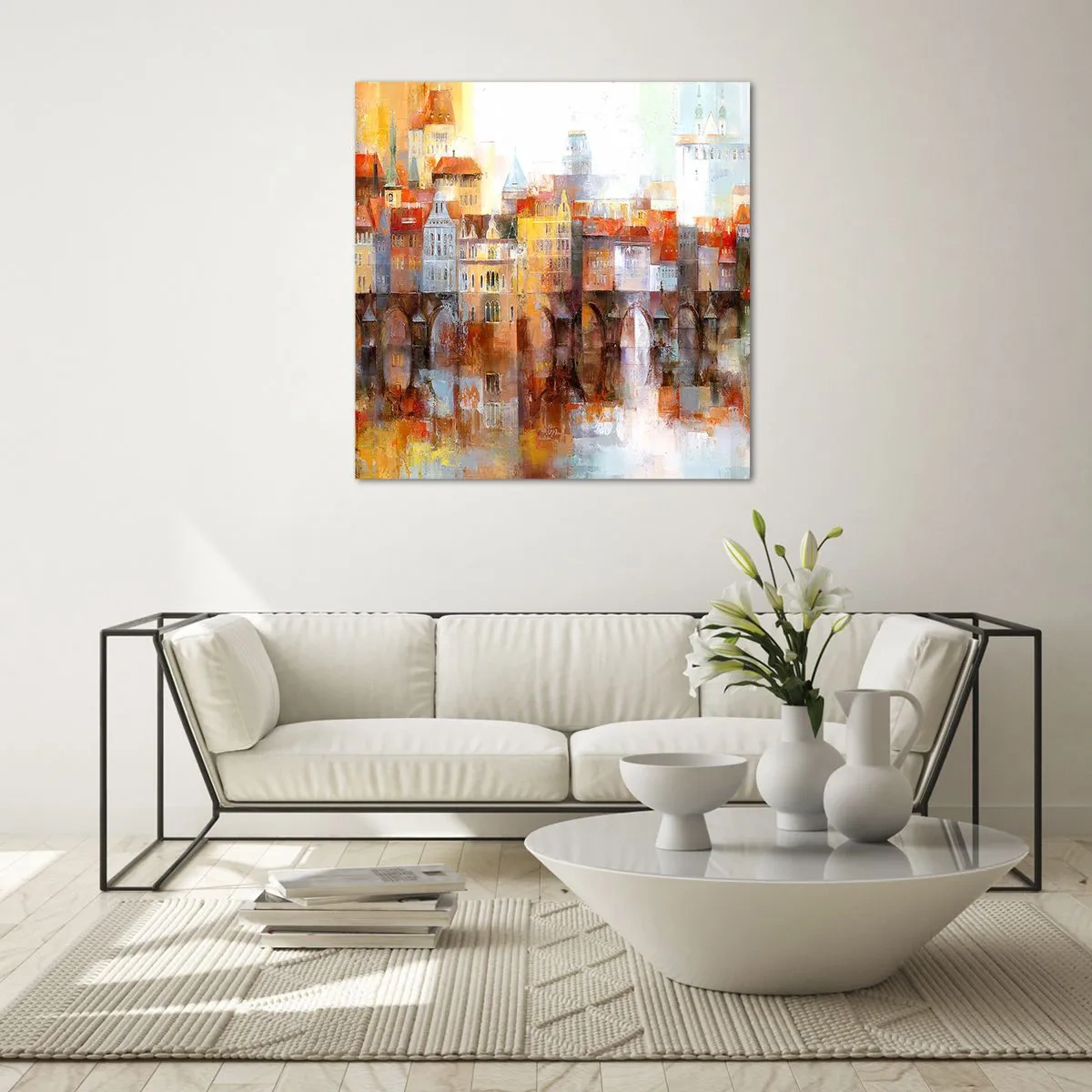 Glasbild - Bild auf glas - Schön ist es auch unter der Brücke - 60x60 cm