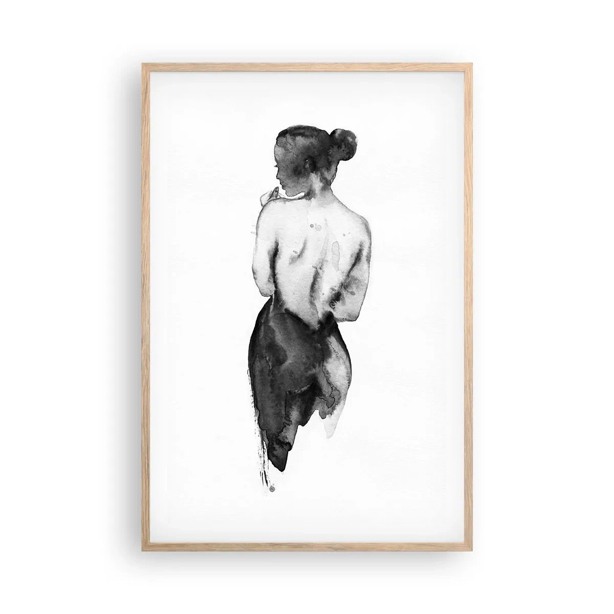 Poster in einem Rahmen aus heller Eiche - Bei ihr verschwindet die Welt - 61x91 cm