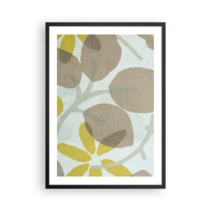 Poster in einem schwarzem Rahmen - Zarte botanische Grafiken in natürlichen Farben - 50x70cm - Komposition in voller Sonne - Moderne Wanddekoration für Wohnzimmer und Schlafzimmer ARTTOR