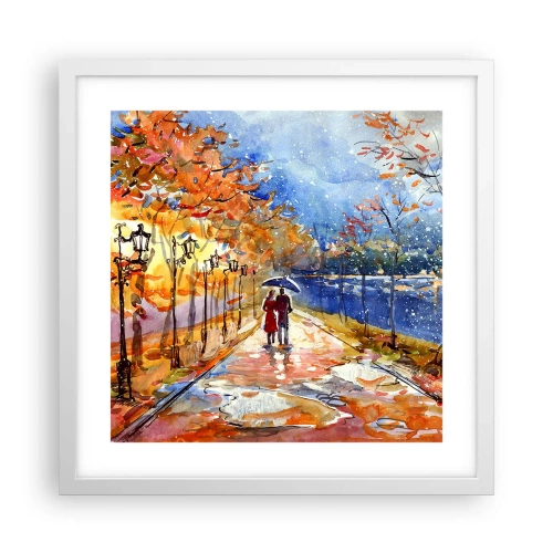 Poster in einem weißen Rahmen - Gemeinsam bis an die Grenze der Zeit - 40x40 cm