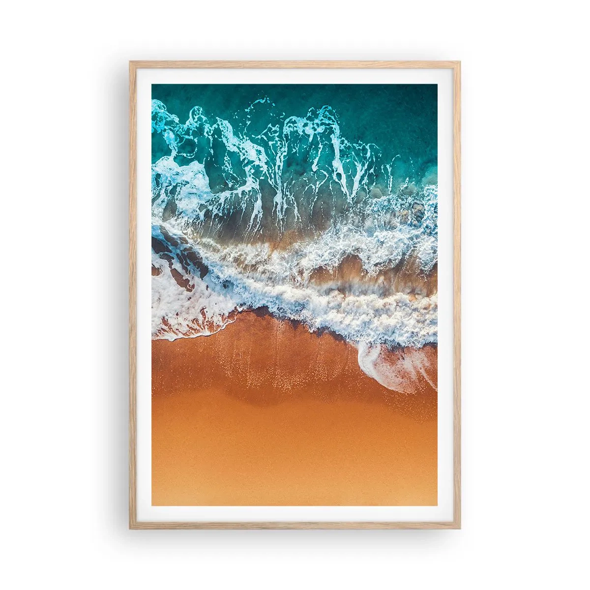 Poster in einem Rahmen aus heller Eiche - Immer Hand in Hand - 70x100 cm