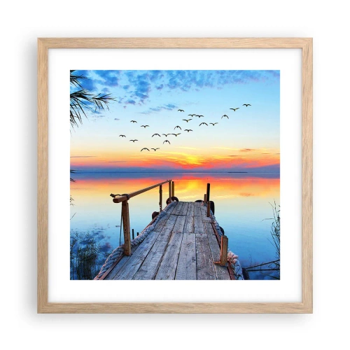 Poster in einem Rahmen aus heller Eiche - Es ist Zeit, zurückzukehren ... - 40x40 cm