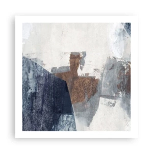 Poster - Blaue und braune Formen - 60x60 cm