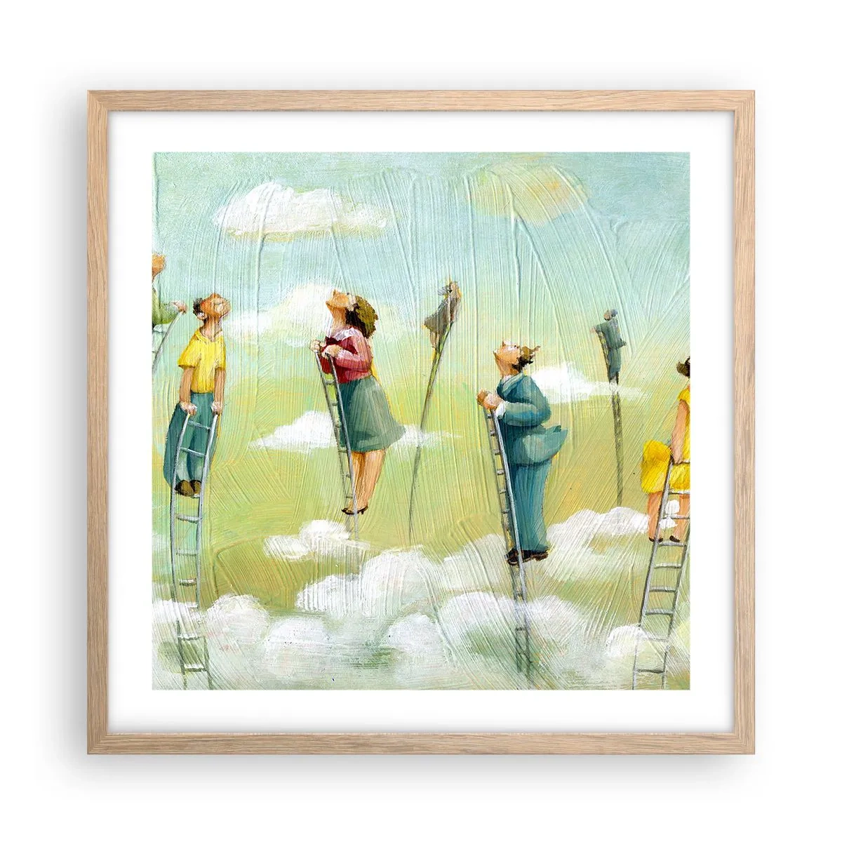 Poster in einem Rahmen aus heller Eiche - Hinter deinem Traum - 50x50 cm