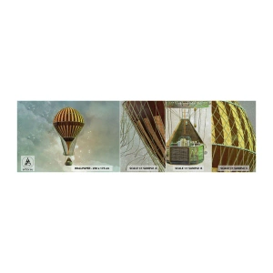 Fototapeten Muster Premium Canvas - Pionierflüge - Ballon, Fliege, Wolken - 100x30 cm