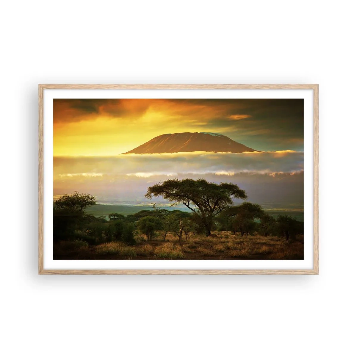 Poster in einem Rahmen aus heller Eiche - Ein Reisetraum - 91x61 cm
