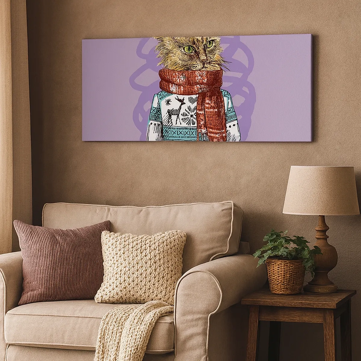 Bild auf Leinwand - Leinwandbild - Die Katze nicht nur in Schuhen - 30x30 cm