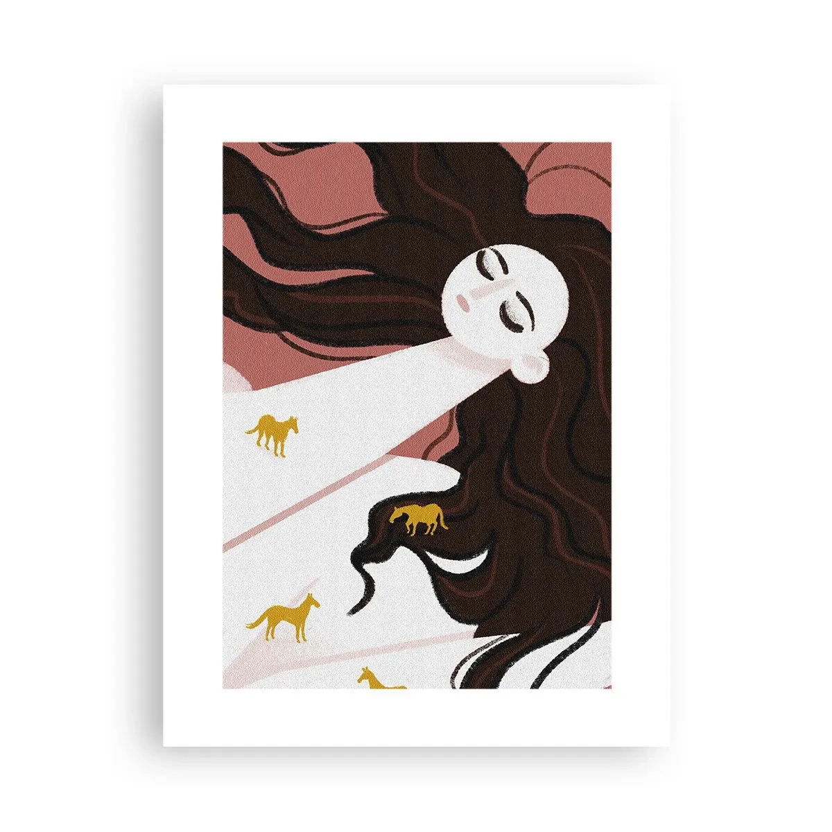 Poster - Traum von einem goldenen Pferd - 30x40 cm