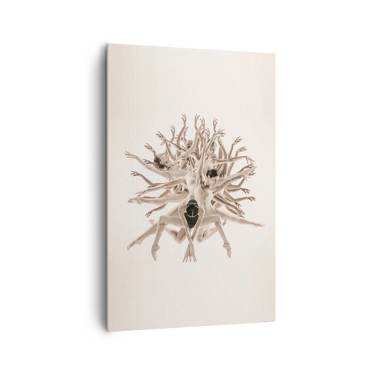 Bild auf Leinwand - Leinwandbild - Abstrakte Komposition von Tänzern in Bewegung - 80x120cm - Aufblühen im Tanz - Moderne Wanddekoration für Wohnzimmer und Schlafzimmer ARTTOR