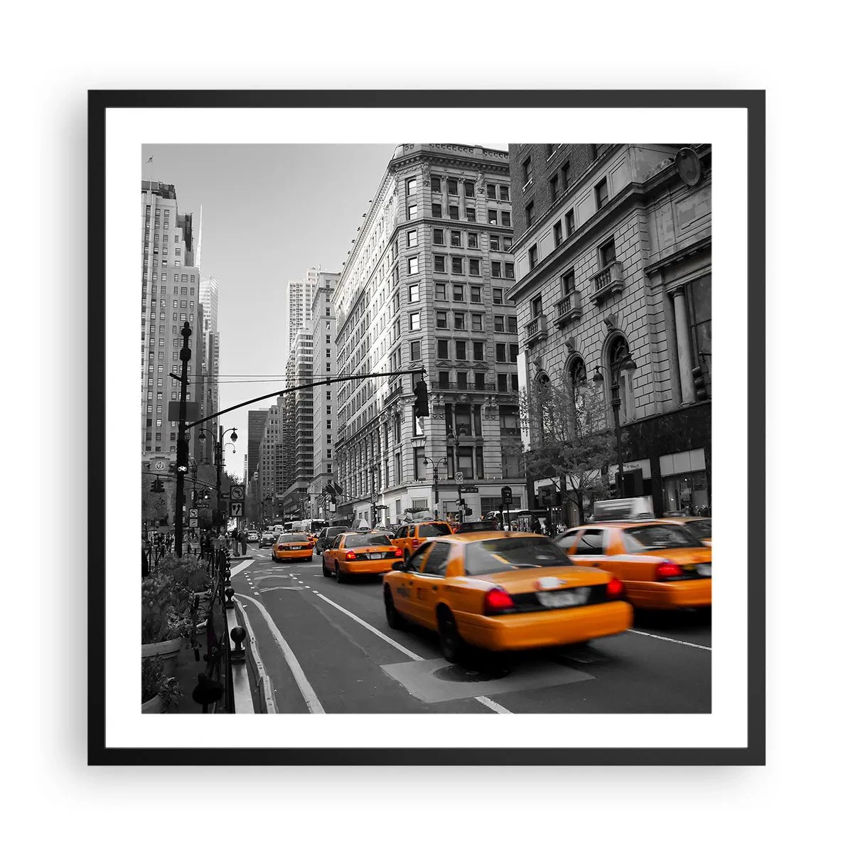 Poster in einem schwarzem Rahmen - Sonnen der Großstadt - 60x60 cm