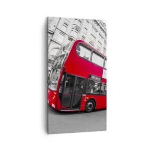Bild auf Leinwand - Leinwandbild - London traditionell - mit dem Bus - 45x80 cm