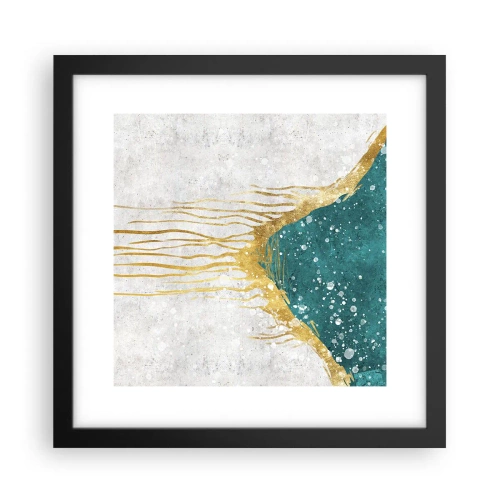 Poster in einem schwarzem Rahmen - Goldene Flut - 30x30 cm