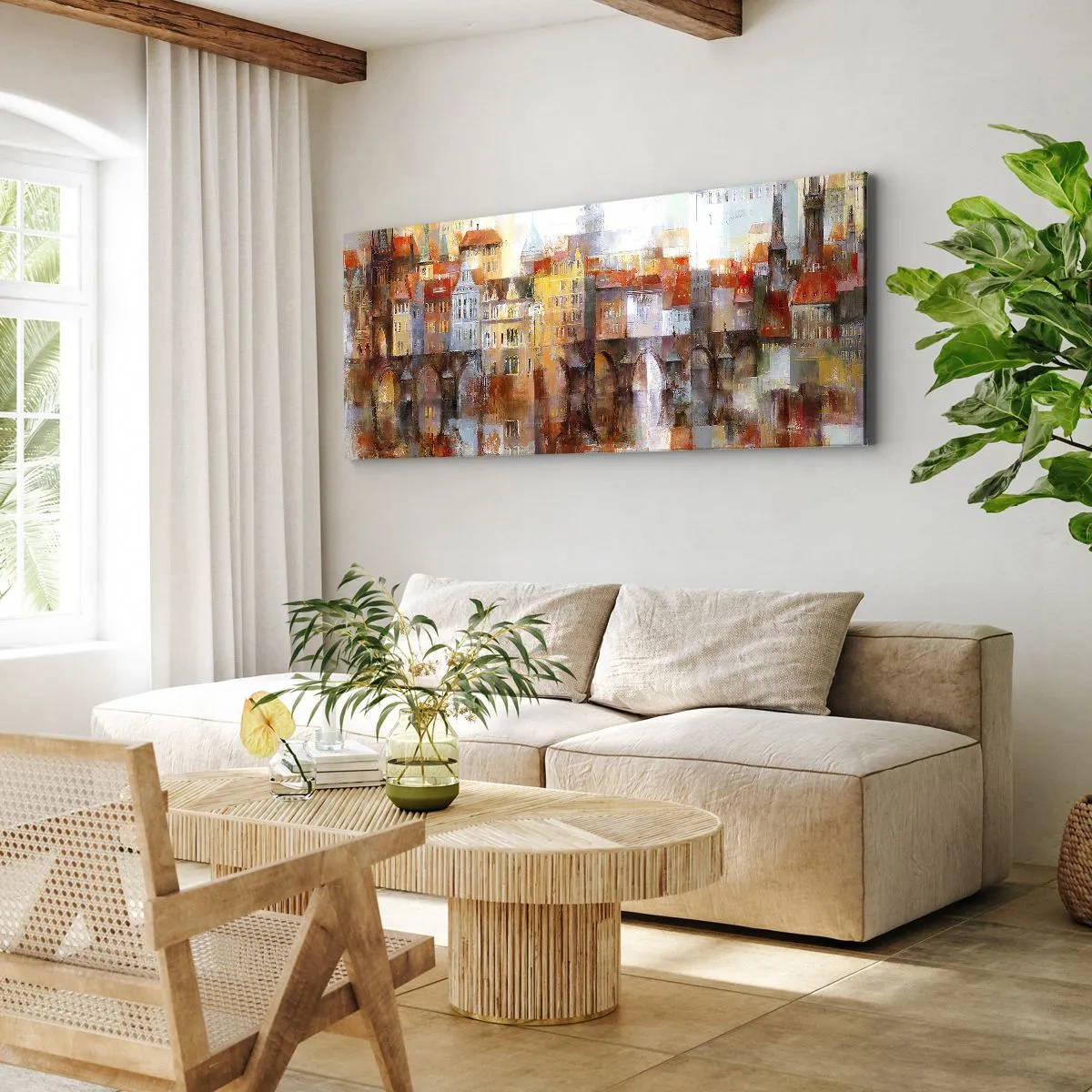 Bild auf Leinwand - Leinwandbild - Schön ist es auch unter der Brücke - 90x30 cm