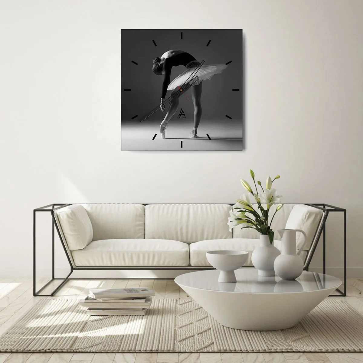 Wanduhr - Glasuhr - Bella Ballerina - 40x40 cm
