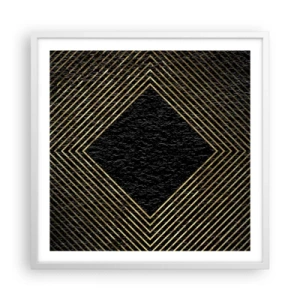 Poster in einem weißen Rahmen - Geometrie im glamourösen Stil - 60x60 cm