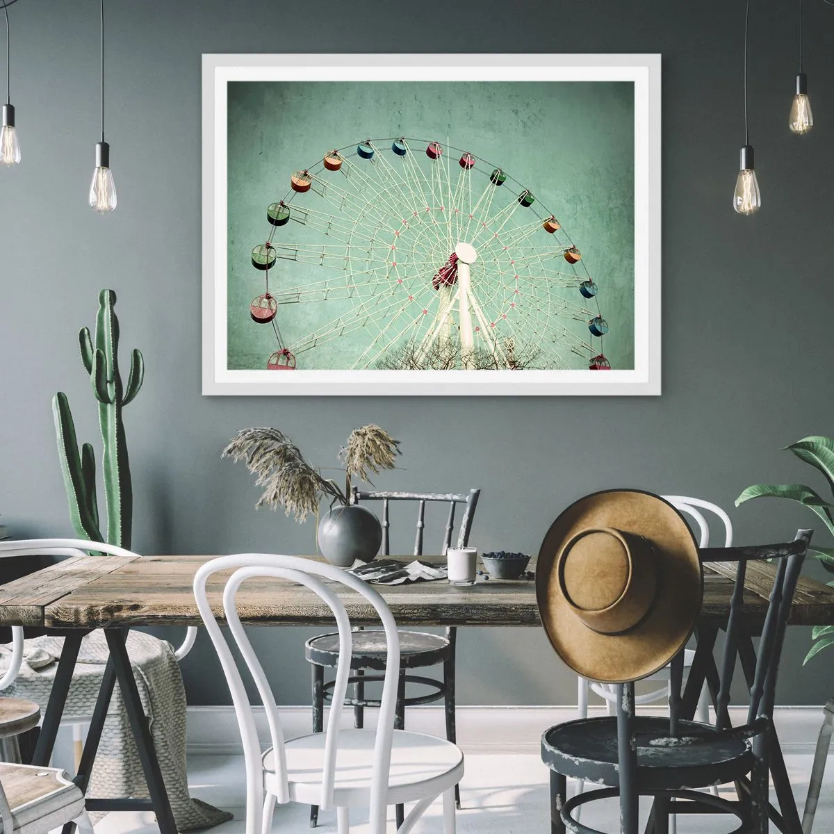 Poster in einem weißen Rahmen - Wir laden zum Spiel ein - 70x50 cm