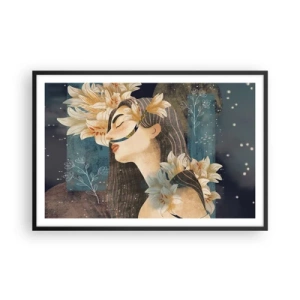 Poster in einem schwarzem Rahmen - Ein Märchen über eine Prinzessin mit Lilien - 91x61 cm