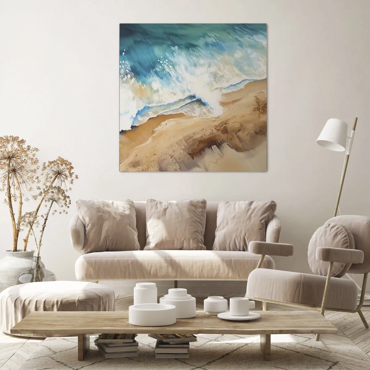 Bild auf Leinwand - Leinwandbild - Zurückkehrende Welle - 30x30 cm