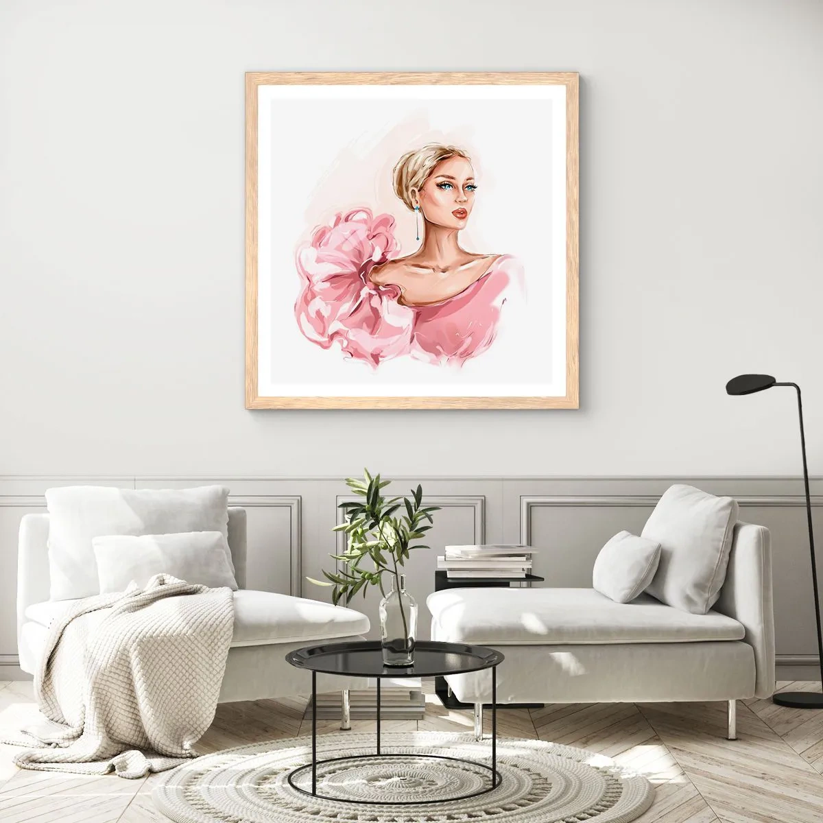 Poster in einem Rahmen aus heller Eiche - Wie gemalt ... - 40x40 cm