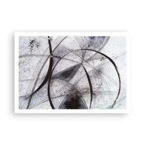 Poster - Abstrakte Linien und Formen in Grau- und Schwarztönen - 100x70cm - Futuristische Fantasie - Moderne Wanddekoration für Wohnzimmer und Schlafzimmer ARTTOR