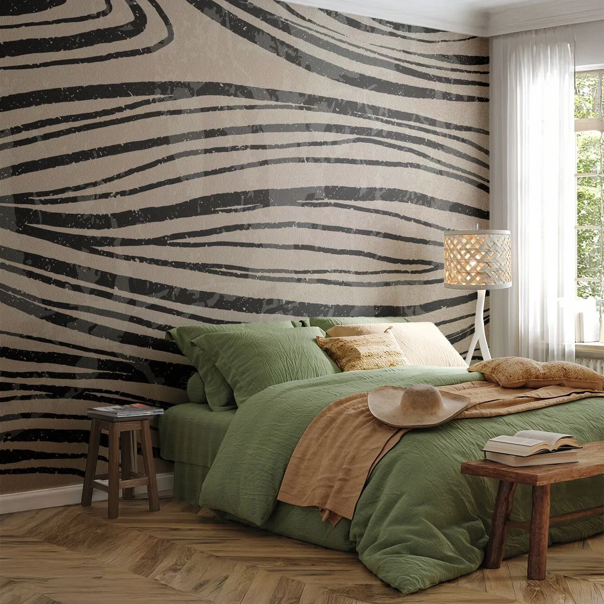 Fototapete Standard Eco - Linienpool - Abstraktion, Linien, Modern - 350x256 cm