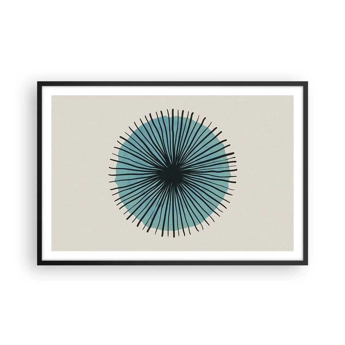 Poster in einem schwarzem Rahmen - Strahlend im Blau - 91x61 cm
