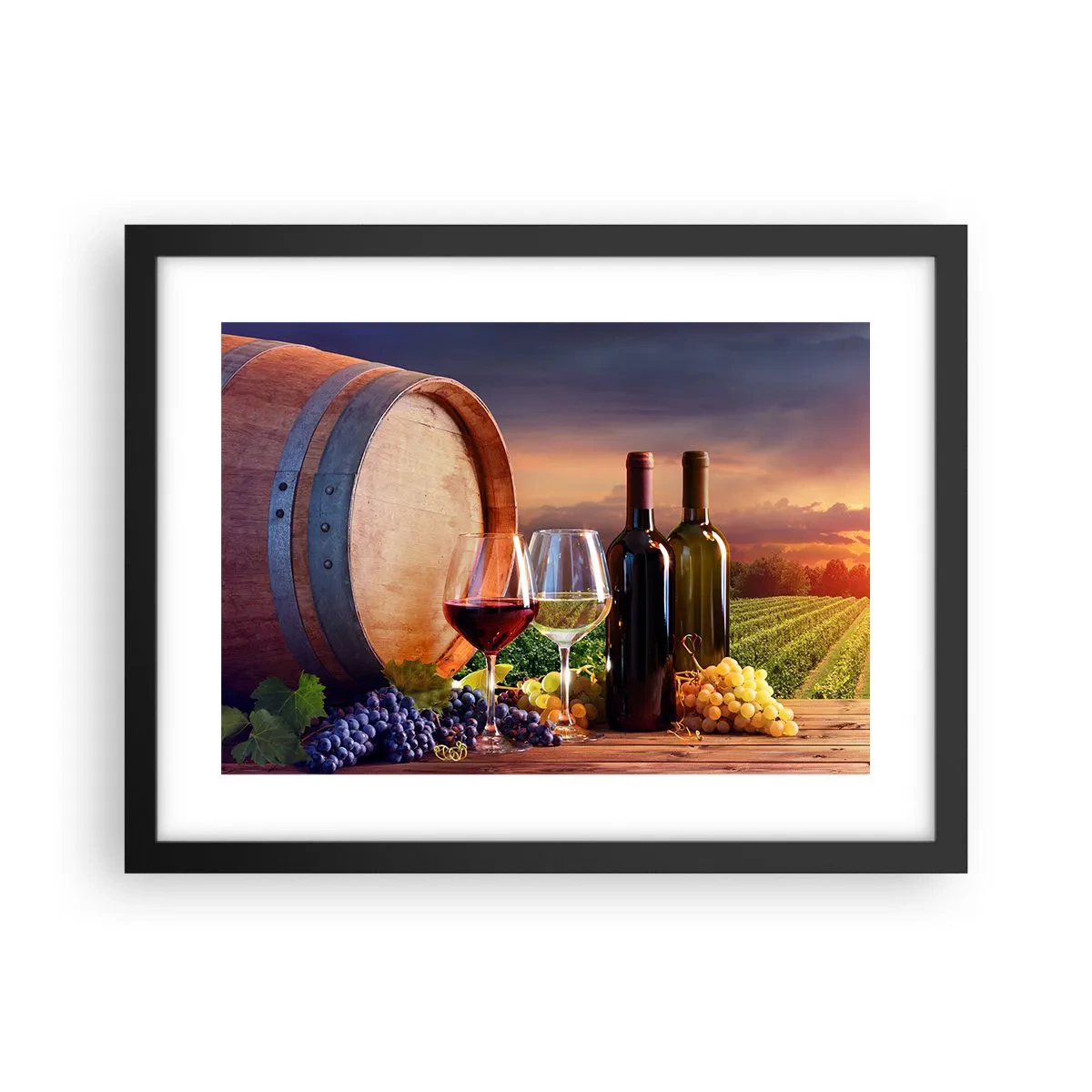 Poster in einem schwarzem Rahmen - Hier schmeckt das Leben - 40x30 cm