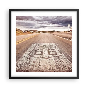 Poster in einem schwarzem Rahmen - Mother Road - eine amerikanische Legende - 50x50 cm