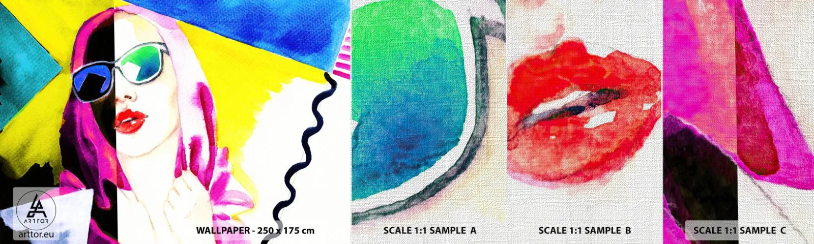 Fototapeten Muster Premium Canvas - Ich bin nicht weiß und ich bin nicht schwarz - Das Gesicht einer Frau, Porträt einer Frau, Mode - 100x30 cm