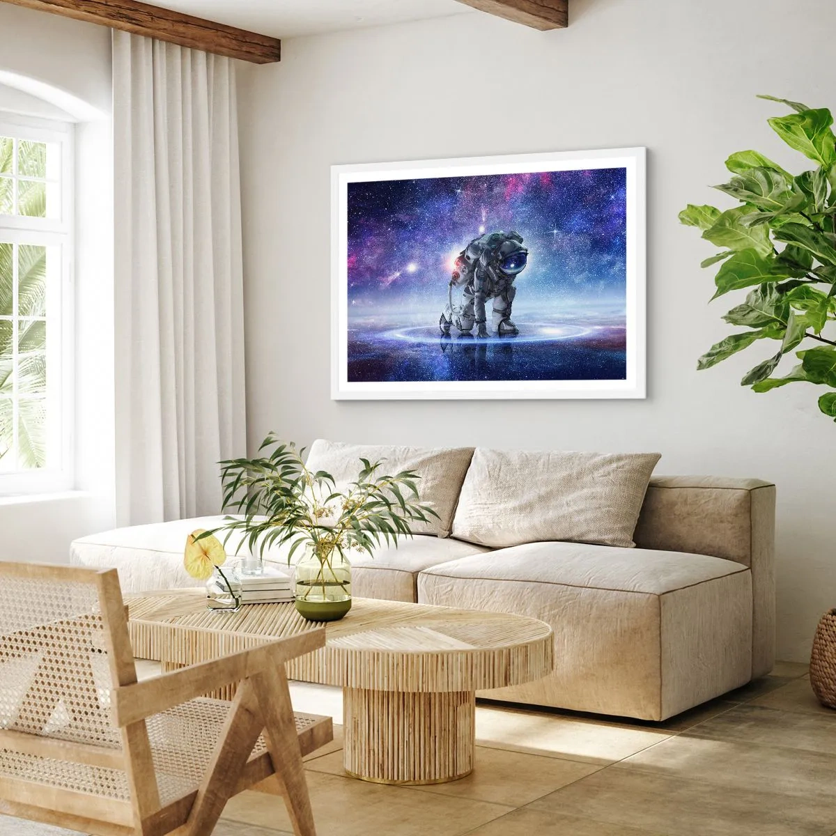 Poster in einem weißen Rahmen - Der Sternenhimmel über mir - 40x30 cm