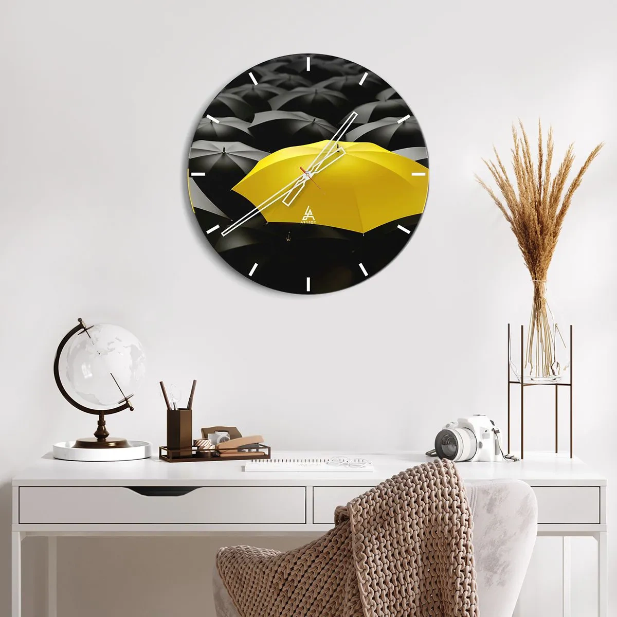 Wanduhr - Glasuhr - Auf Wiedersehen Trauer - 30x30 cm