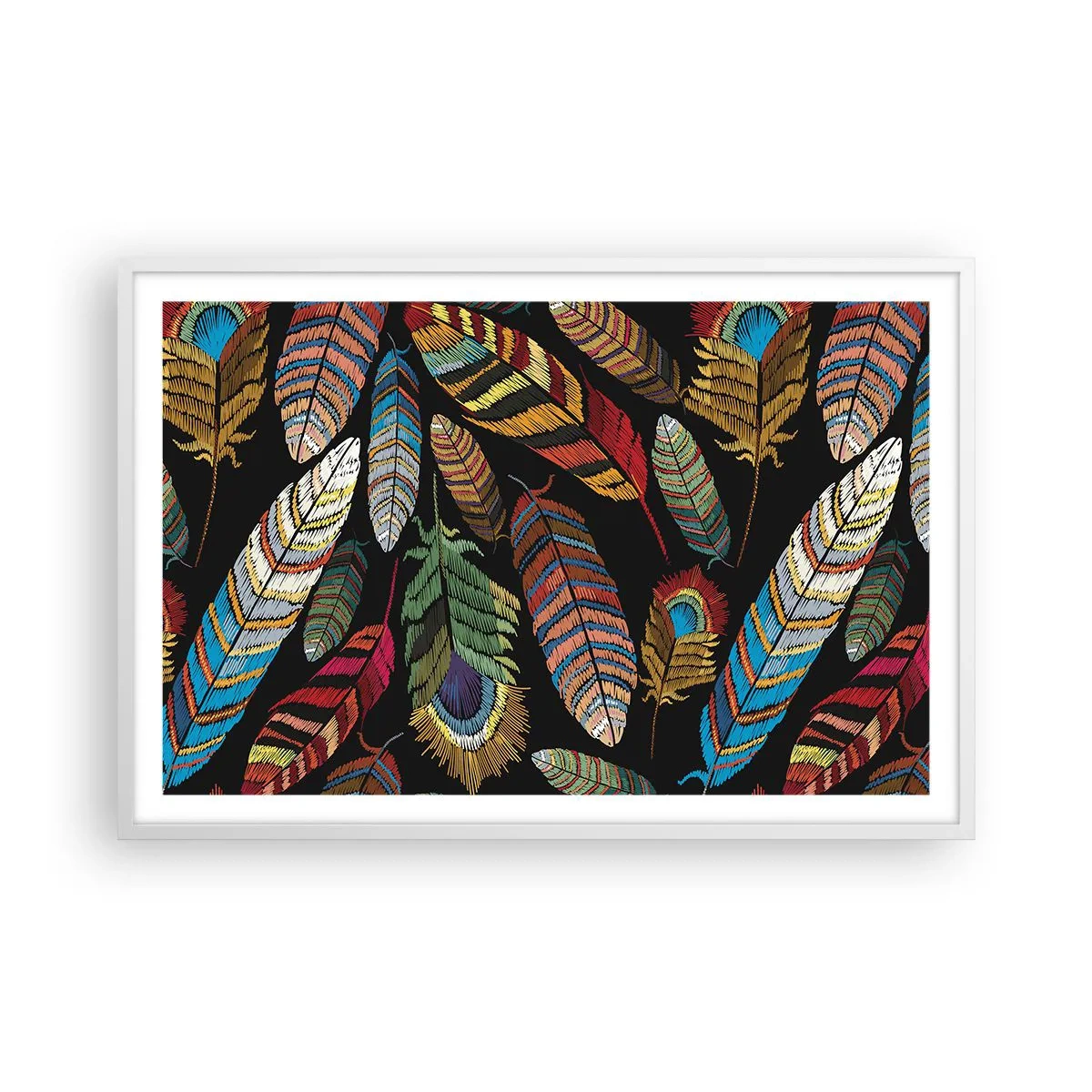 Poster in einem weißen Rahmen - Der Vogelkarneval - 91x61 cm