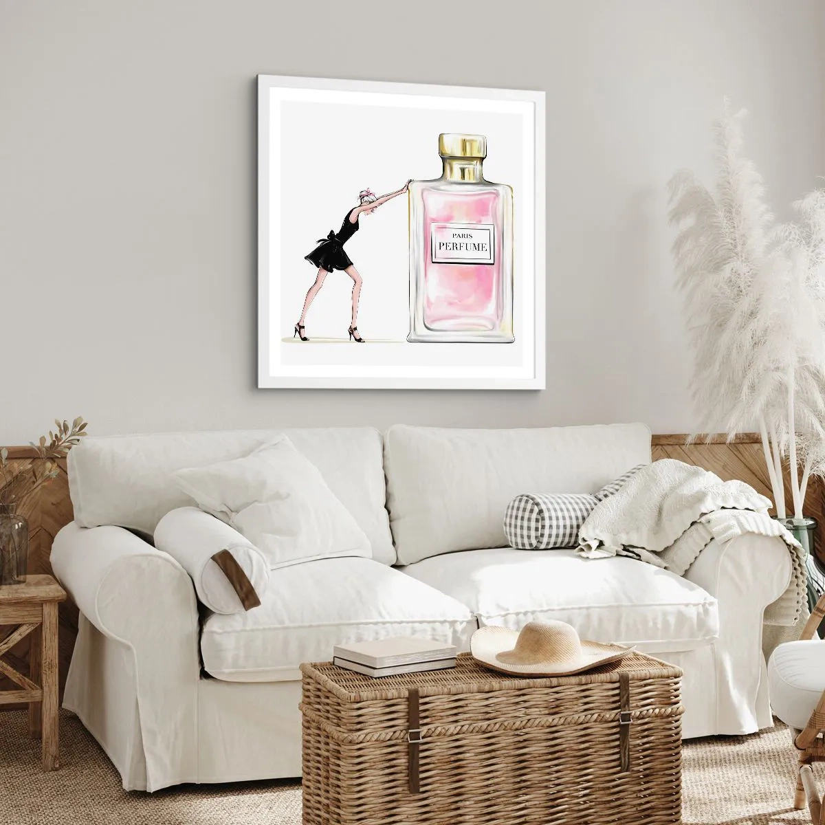 Poster in einem weißen Rahmen - Essenz der Weiblichkeit - 30x30 cm