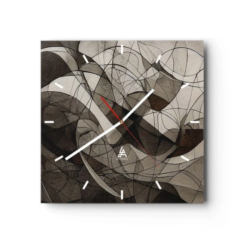 Wanduhr - Glasuhr - Zirkulation von Erdfarben - 40x40 cm