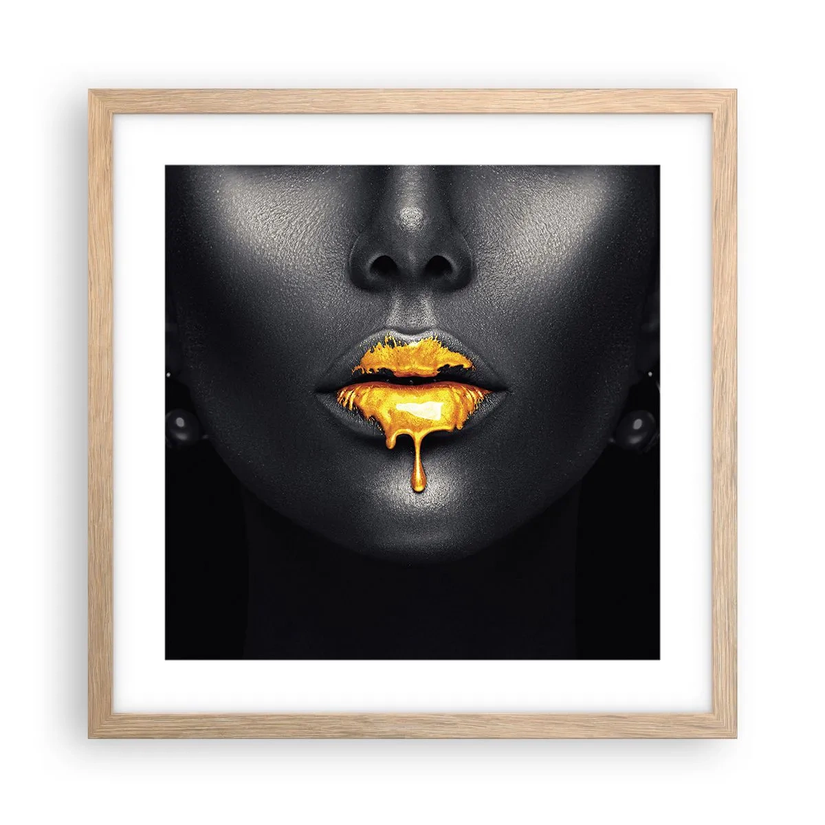 Poster in einem Rahmen aus heller Eiche - Goldmaul - 40x40 cm