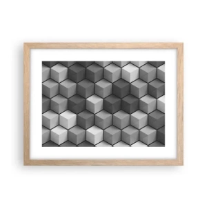 Poster in einem Rahmen aus heller Eiche - Kubistisches Puzzle - 40x30 cm