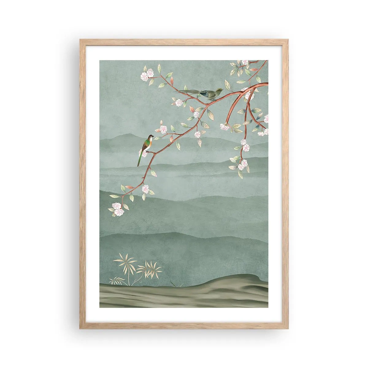 Poster in einem Rahmen aus heller Eiche - Frühling, oh, du bist es - 50x70 cm