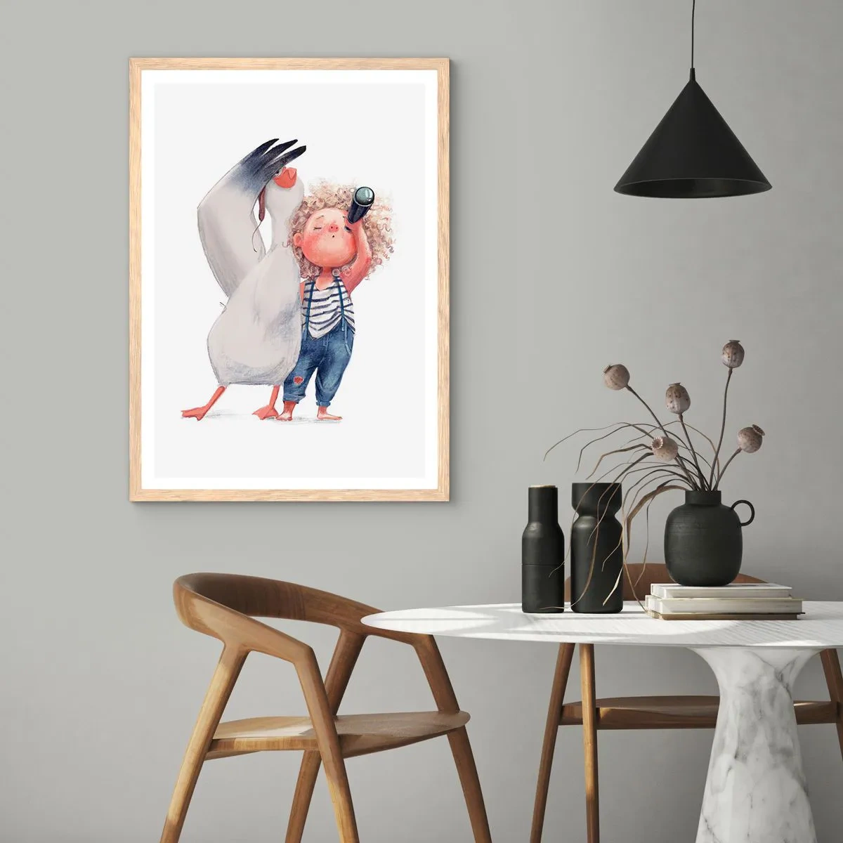 Poster in einem Rahmen aus heller Eiche - Toller Reiseplan - 30x40 cm