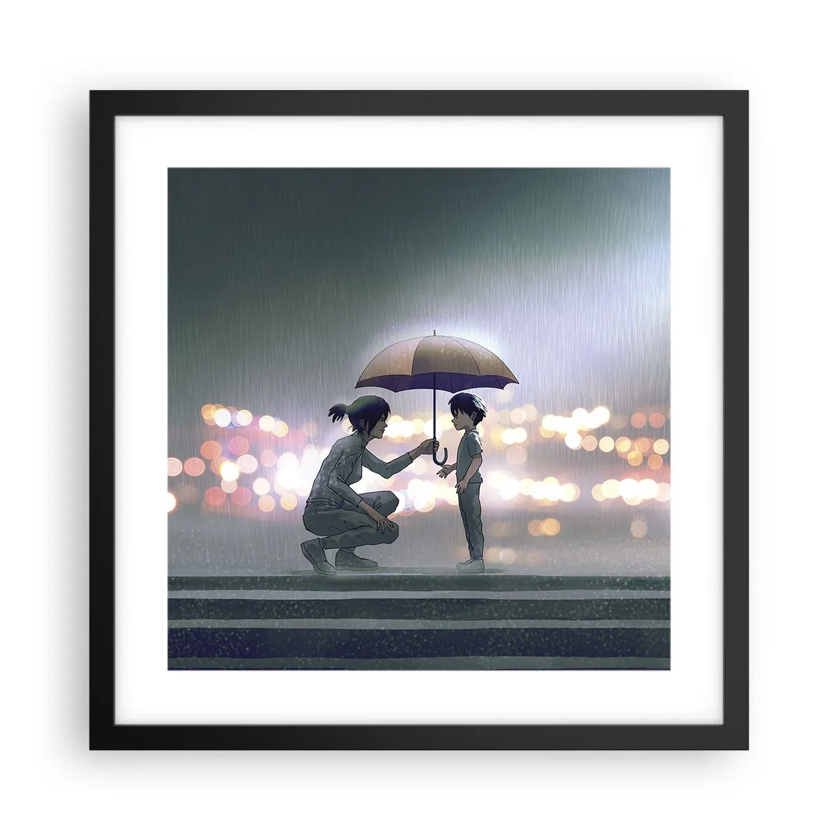 Poster in einem schwarzem Rahmen - Und jetzt ist alles in Ordnung - 40x40 cm