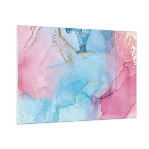 Glasbild - Bild auf glas - Begegnung und gegenseitige Durchdringung - 100x70cm - Begegnung und Durchdringung - Moderne Wanddekoration für Wohnzimmer und Schlafzimmer ARTTOR