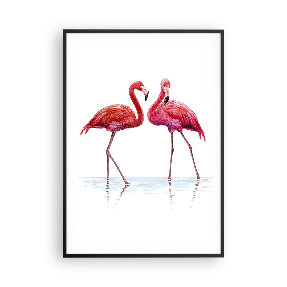 Poster in einem schwarzem Rahmen - Rosa randez-vous - 70x100 cm