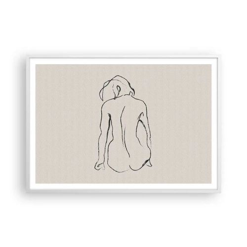 Poster in einem weißen Rahmen - Mädchenakt - 100x70 cm