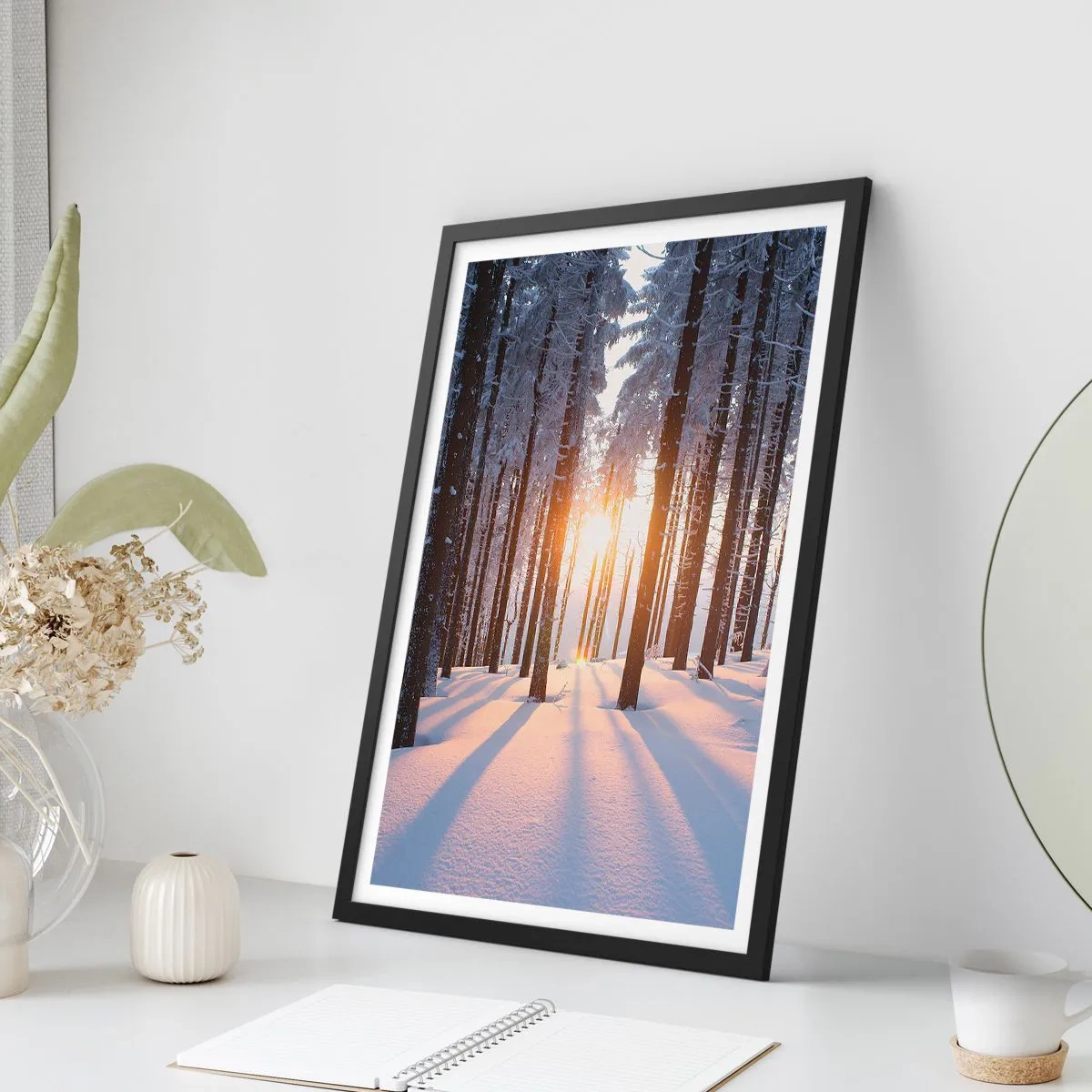 Poster in einem schwarzem Rahmen - Ganz klar schwarz auf weiß - 40x50 cm