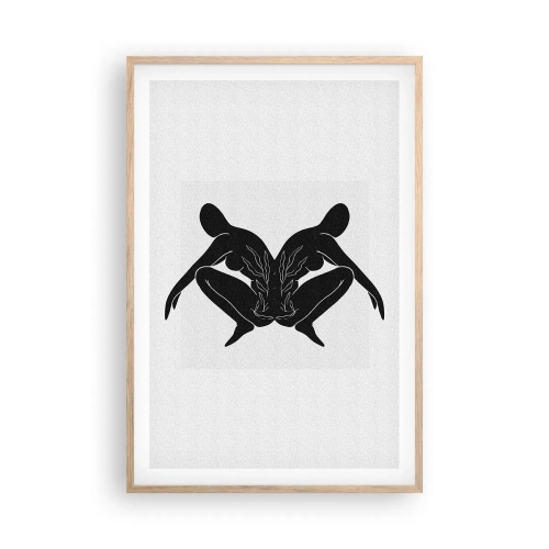 Poster in einem Rahmen aus heller Eiche - Gemeinsame Seele - 61x91 cm