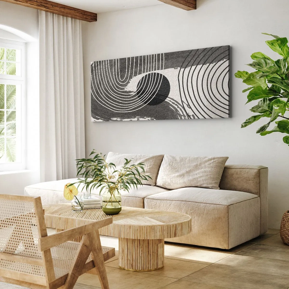 Bild auf Leinwand - Leinwandbild - Oval gewinnt - 90x30 cm