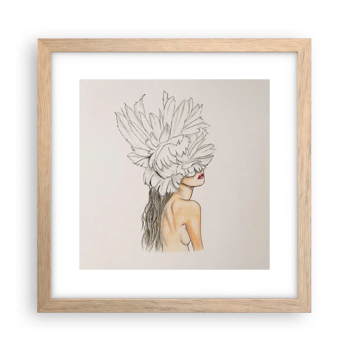 Poster in einem Rahmen aus heller Eiche - Gekrönte Schönheit - 30x30 cm